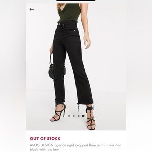 NWT ASOS crop flare black denim jeans